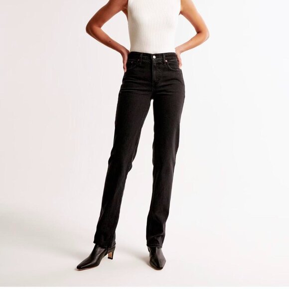 Abercrombie & Fitch Women's Grey and Black Jeans - Picture 2 of 2